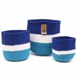 Ancient Wisdom Set of 3 Evil Eye Jute Rope Storage Baskets