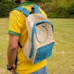 Ancient Wisdom Large Handmade Kathmandu Backpack - Dhaka Design (39x28x13cm) - Image 4