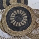 Ancient Wisdom Round Seagrass Inner Sun Black & Tan Rug – 1m - Image 2