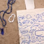 Ancient Wisdom Sea Life Design Big Cotton Shopping Bag - Image 2