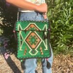 Ancient Wisdom Emerald Green Kilim Festival Messenger Bag - Image 4