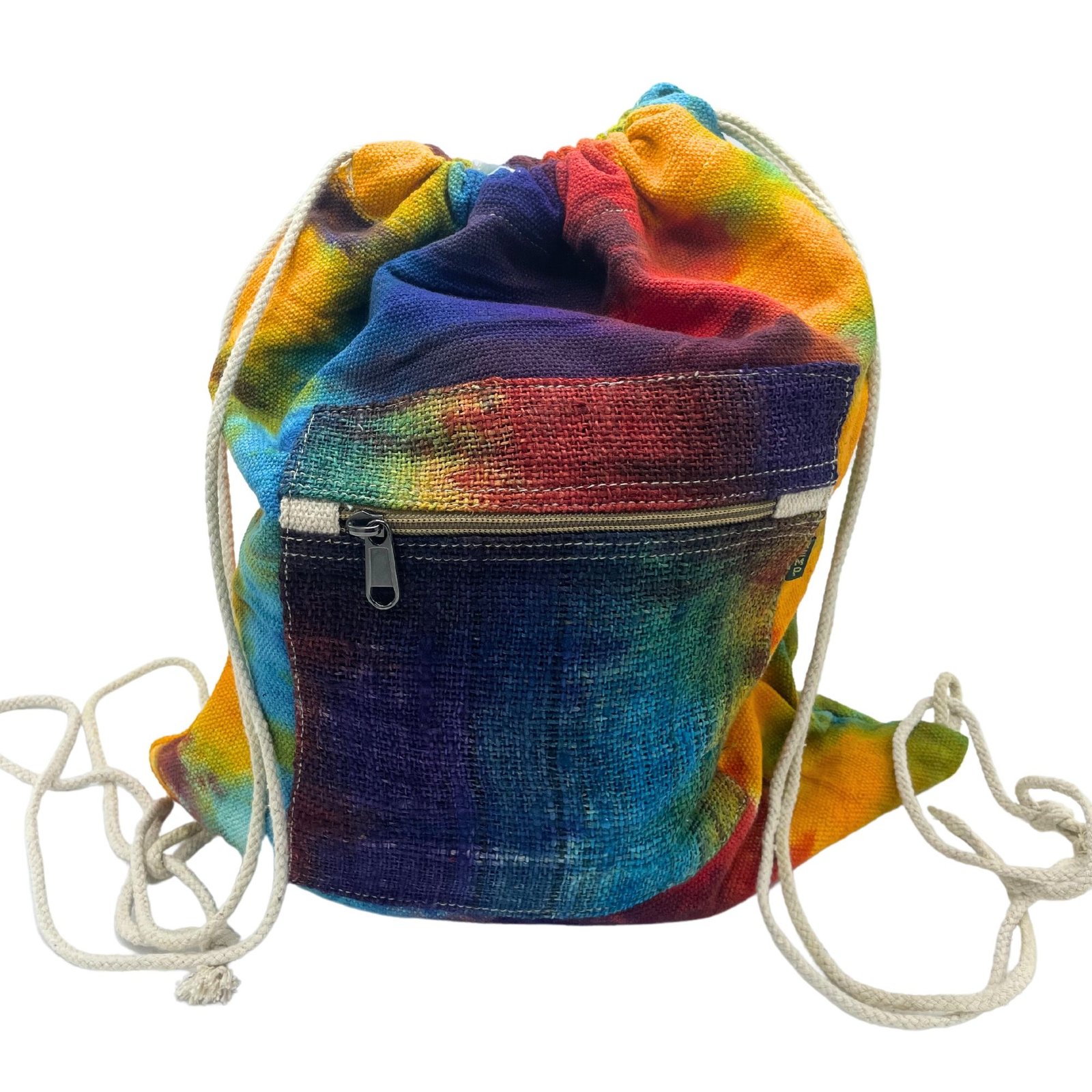 bG9jYWw6Ly9tZWRpYS85TS9DRC82MFIzMEMxRzZXUjNDRDlNLzJhNGNiNzcyLmpwZWc.jpg Ancient Wisdom Tie-Dye Hemp String Bag - Image 1