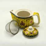 Ancient Wisdom 350ml Small Ceramic Herbal Teapot – Long Life Oriental Design - Image 2