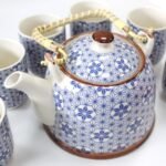 Ancient Wisdom Ceramic Herbal Teapot & 6 Matching Tea Cups – Blue Star Design - Image 2