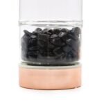 Ancient Wisdom Rose Gold Crystal Glass Tea Infuser Bottle - Onyx - Image 2