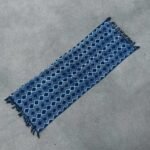 Ancient Wisdom Handmade Cotton Indigo Runner (170x60cm) – Heerak Patern - Image 4