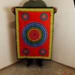 Ancient Wisdom Cotton Wall Art (70x110cm) - Five Flower of Life - Image 2