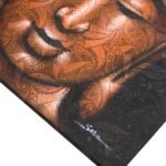 Ancient Wisdom Copper Brocade Detail Buddha Painting Canvas Art - Image 2