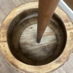 Ancient Wisdom Natural Wood Beer Barrel Table & Parasol Stand – 60 x 48.5cm - Image 7