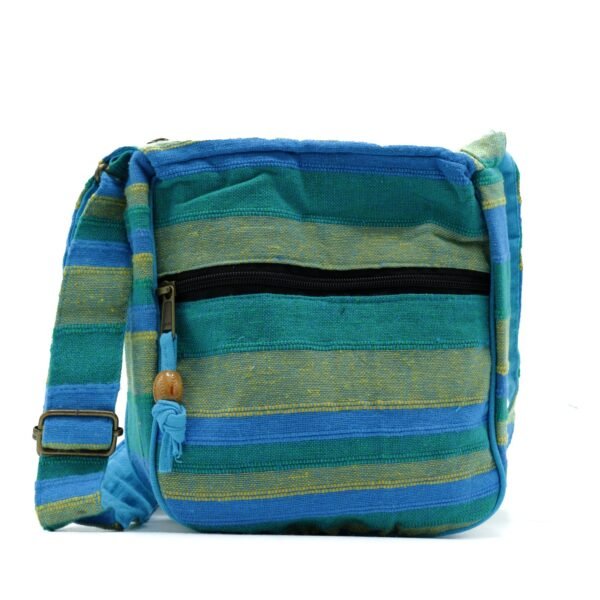 Nomad Sari Large Nepal Sling Bag with Adjustable Strap - Spring Meadows Green & Blue