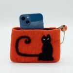 Ancient Wisdom Set of 3 Natural Felt Zipper Pouches - Cat Face Design - Image 2