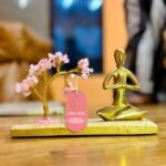 Ancient Wisdom 100 Chipstones Namaste Pose & Tilted Tree Gemstone Yoga Garden – Rose Quartz