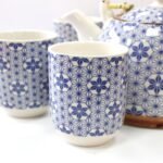 Ancient Wisdom Ceramic Herbal Teapot & 6 Matching Tea Cups – Blue Star Design - Image 3
