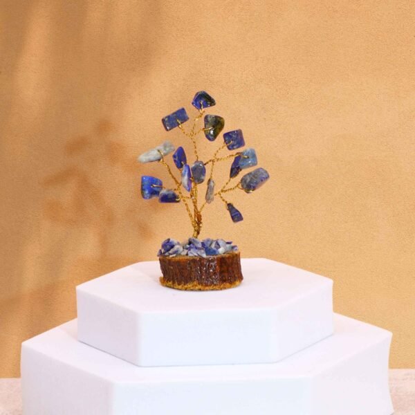 Ancient Wisdom Mini Gemstone Tree (15 Stones) On Wooden Base