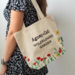 Agnes + Cat Wildflower Garden Design Cotton Tote Bag – Red Flowers - Image 4