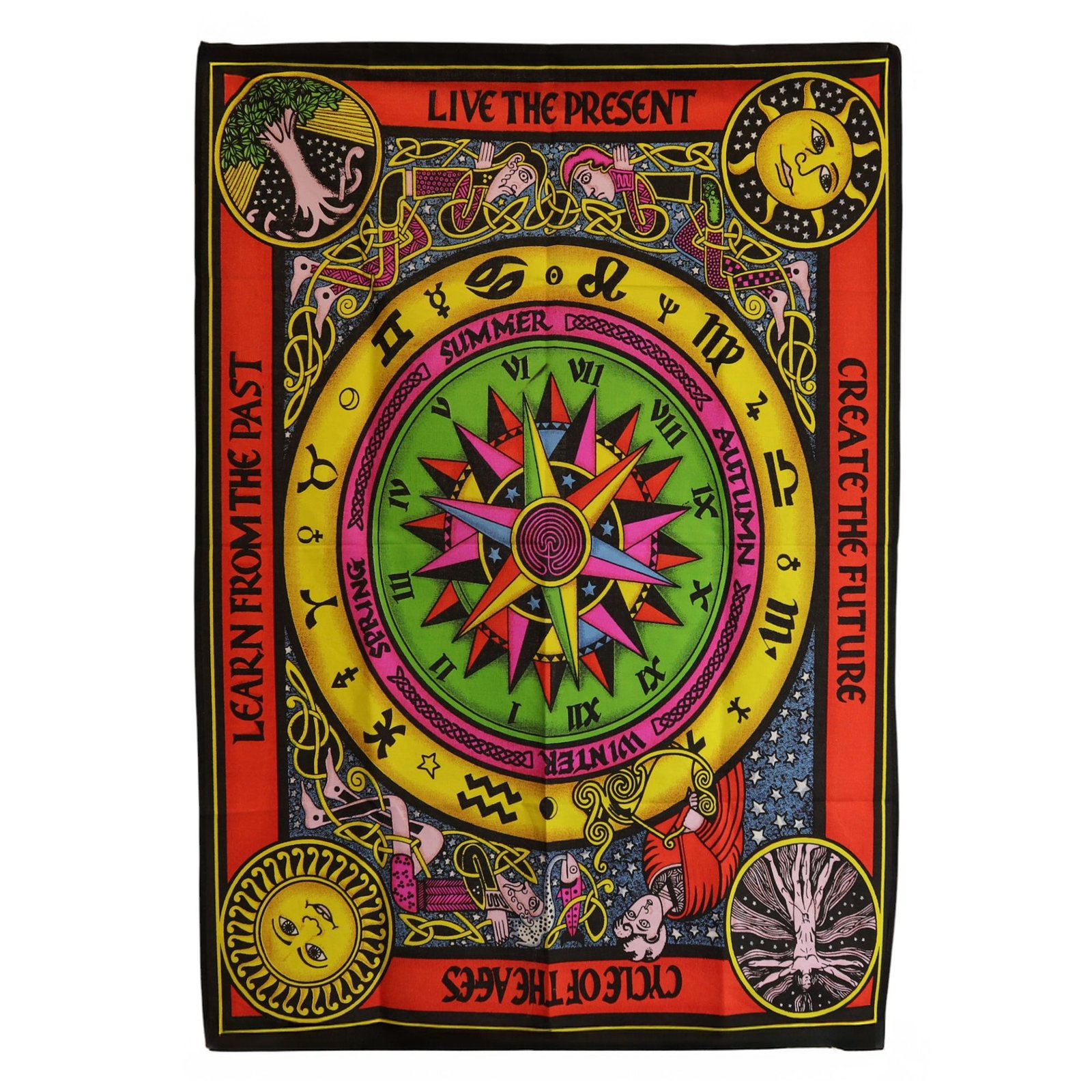 bG9jYWw6Ly9tZWRpYS85UC80Qy82MFIzMEMxSjY0U0s0QzlQLzBkYTQ2ZTU3LmpwZw.jpg Ancient Wisdom Cotton Wall Art (70x110cm) - Circle of Life - Image 1