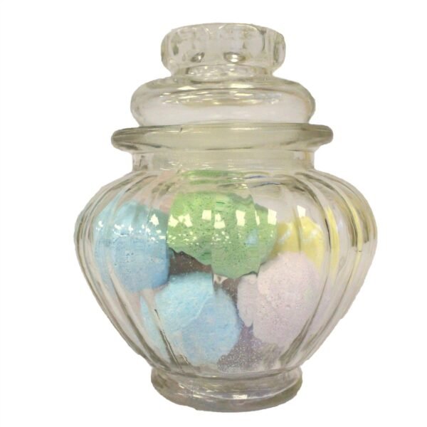 Ancient Wisdom Clear Pumpkin Style Glass Sweet Jar