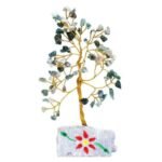 Ancient Wisdom Moss Agate Gemstone Tree (80 Stones) On Gemstone Rock Base