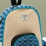 Ancient Wisdom Medium Handmade Kathmandu Backpack – Dhaka Design (30x21x9cm) - Image 4