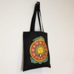 Ancient Wisdom Iconic Black Cotton Classic Tote Bag - Zodiac Sun - Image 8