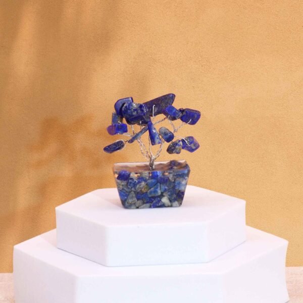 Ancient Wisdom Mini Sodalite Gemstone Tree (15 Stones) On Orgonite Base