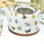 Ancient Wisdom Ceramic Herbal Teapot & 6 Matching Tea Cups – Butterflies Design - Image 5