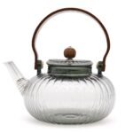 Ancient Wisdom 950ml Glass Ribbed Pearl Infuser Teapot – Charcoal