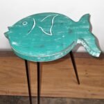Ancient Wisdom Turquoise Albasia Wood Fish Stand - Image 2