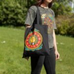 Ancient Wisdom Iconic Black Cotton Classic Tote Bag - Zodiac Sun - Image 6