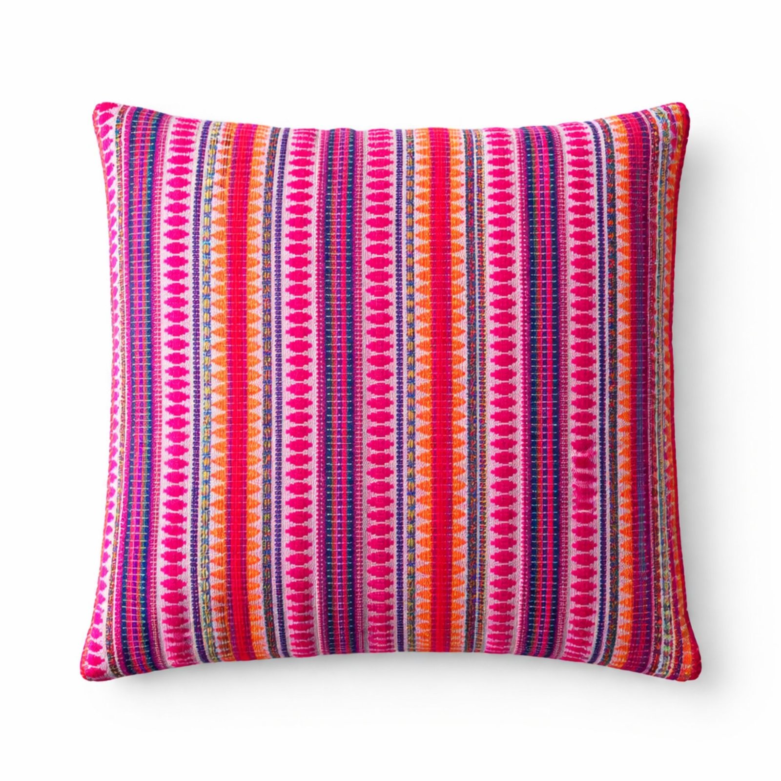 bG9jYWw6Ly9tZWRpYS85US80RC82MFIzMEMxSjY4Vks0RDlRLzk4NmE3NzY3LmpwZw.jpg Ancient Wisdom Classic Cotton Cushion Cover - Neon Stripes - Image 1