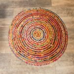 Ancient Wisdom Handmade Round Jute & Recycled Cotton Rug – 90cm