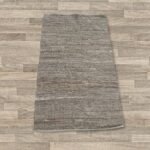 Ancient Wisdom Small (50x90cm) Indian Handloom Cotton Rug – Charcoal - Image 2