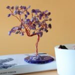 Ancient Wisdom Large Amethyst On Natural Agate Base (100 Stones) Gemstone Tree