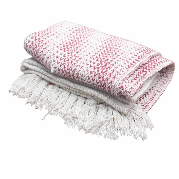 Ancient Wisdom Boho Comfort Cotton Throw (125x150cm) – Ruby Two Tone