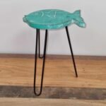 Ancient Wisdom Turquoise Albasia Wood Fish Stand - Image 4