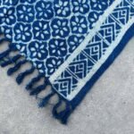 Ancient Wisdom Handmade Cotton Indigo Runner (170x60cm) - Madjid Tiles - Image 2