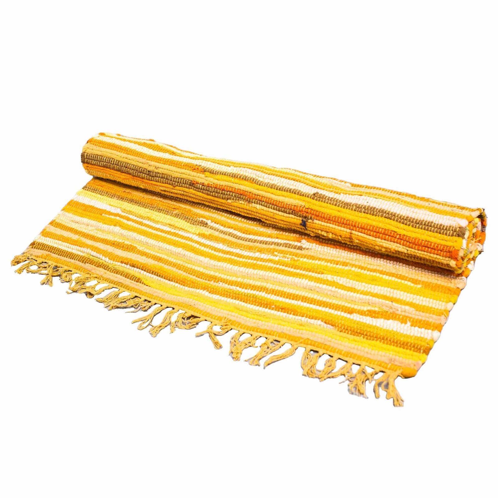 bG9jYWw6Ly9tZWRpYS85US9KRC82MFIzMEMxRzZSV0tKRDlRLzI3MTcwMGM1LmpwZWc.jpg Ancient Wisdom Premium Quality Cotton Room Rag Rug (150x200cm) – Sunrise Oranges - Image 1