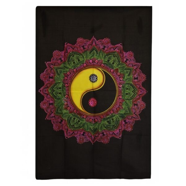 Ancient Wisdom Cotton Wall Art (70x110cm) - Ying & Yang Mandala