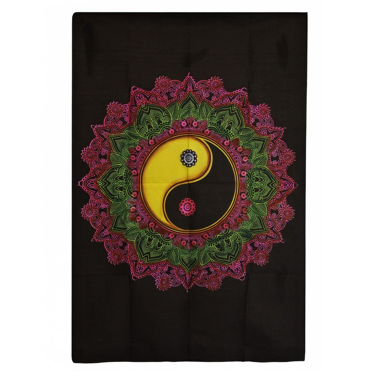 bG9jYWw6Ly9tZWRpYS85Ui80Qy82MFIzMEMxSjY0U0s0QzlSL2NhMWZjMTg0LmpwZw.jpg Ancient Wisdom Cotton Wall Art (70x110cm) - Ying & Yang Mandala - Image 1