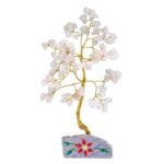 Ancient Wisdom Rose Quartz Gemstone Tree (80 Stones) On Gemstone Rock Base