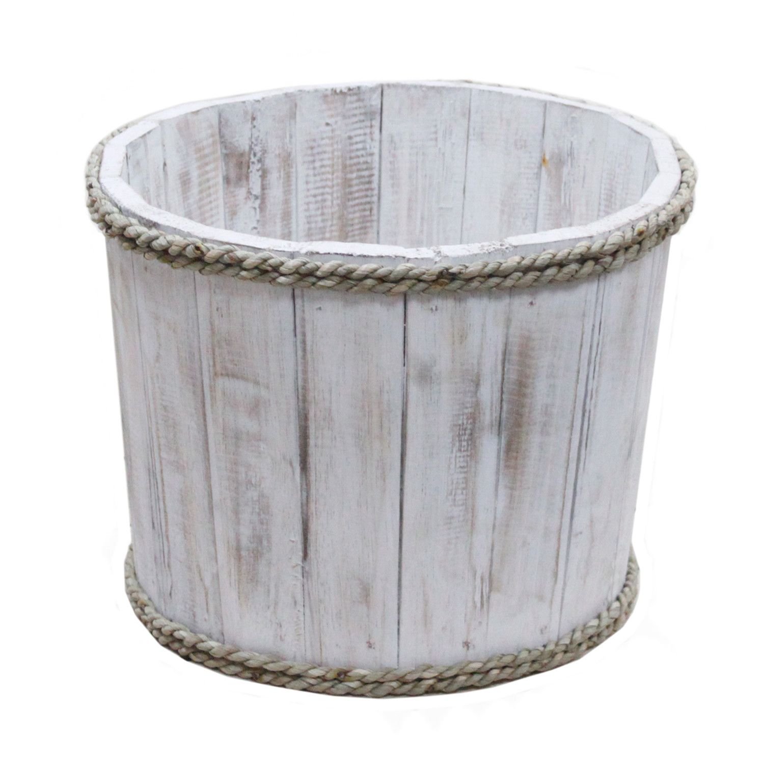 bG9jYWw6Ly9tZWRpYS85Ui8wRS82MFIzMEMxRzZNVEswRTlSL2RlZGZjNGJjLmpwZWc.jpg Ancient Wisdom Small Whitewash Albasia Wood Storage Tub - Image 1