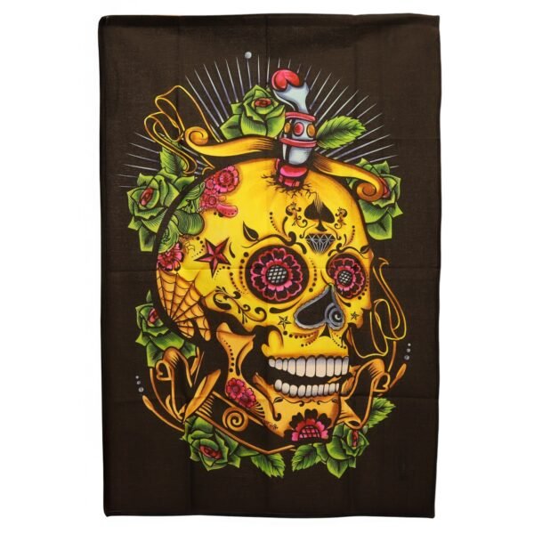 Ancient Wisdom Cotton Wall Art (70x110cm) - Dead of the Dead Skull