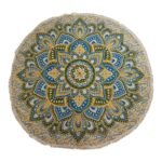Ancient Wisdom Large Mandala Roundy Wall Art Spread (180cm) - Yellow & Blue