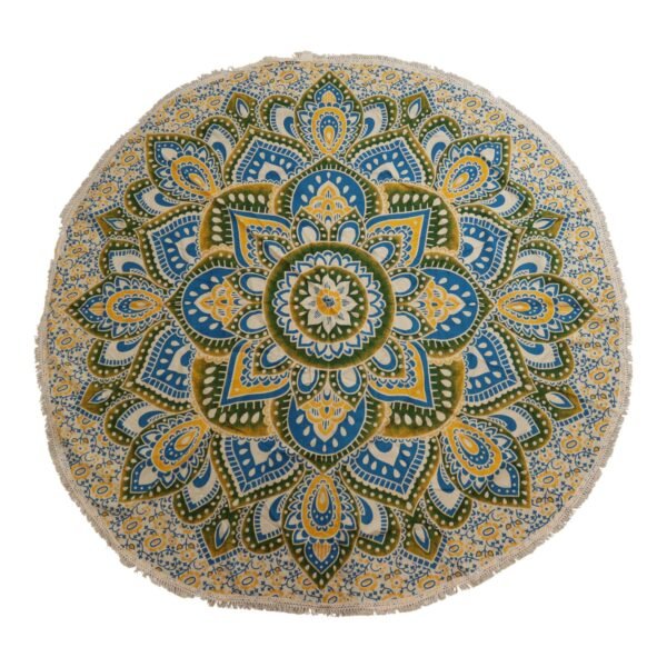 Ancient Wisdom Large Mandala Roundy Wall Art Spread (180cm) - Yellow & Blue