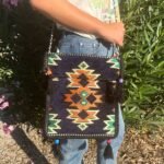 Ancient Wisdom Dark Navy Blue Kilim Festival Messenger Bag - Image 2