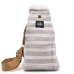 Ancient Wisdom Natural Cotton Body Cross Bag – Grey & White
