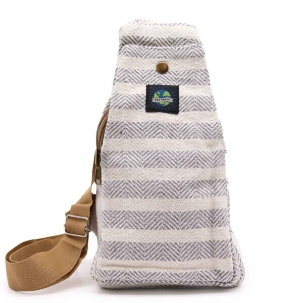 Ancient Wisdom Natural Cotton Body Cross Bag – Grey & White