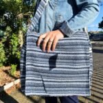 Ancient Wisdom Blue Stripes Soft Banjar Laptop Bag