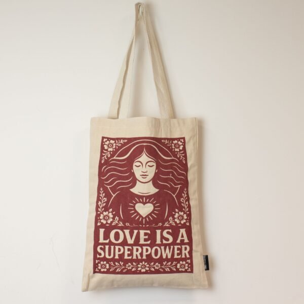 Ancient Wisdom Iconic Toni Natural Cotton Nomad Sari Tote Bag – Love Is A Super Power