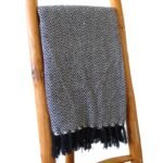 Ancient Wisdom Boho Comfort Cotton Throw (125x150cm) – Navy Zigzag - Image 3